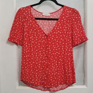 Red Floral Eoldie Top